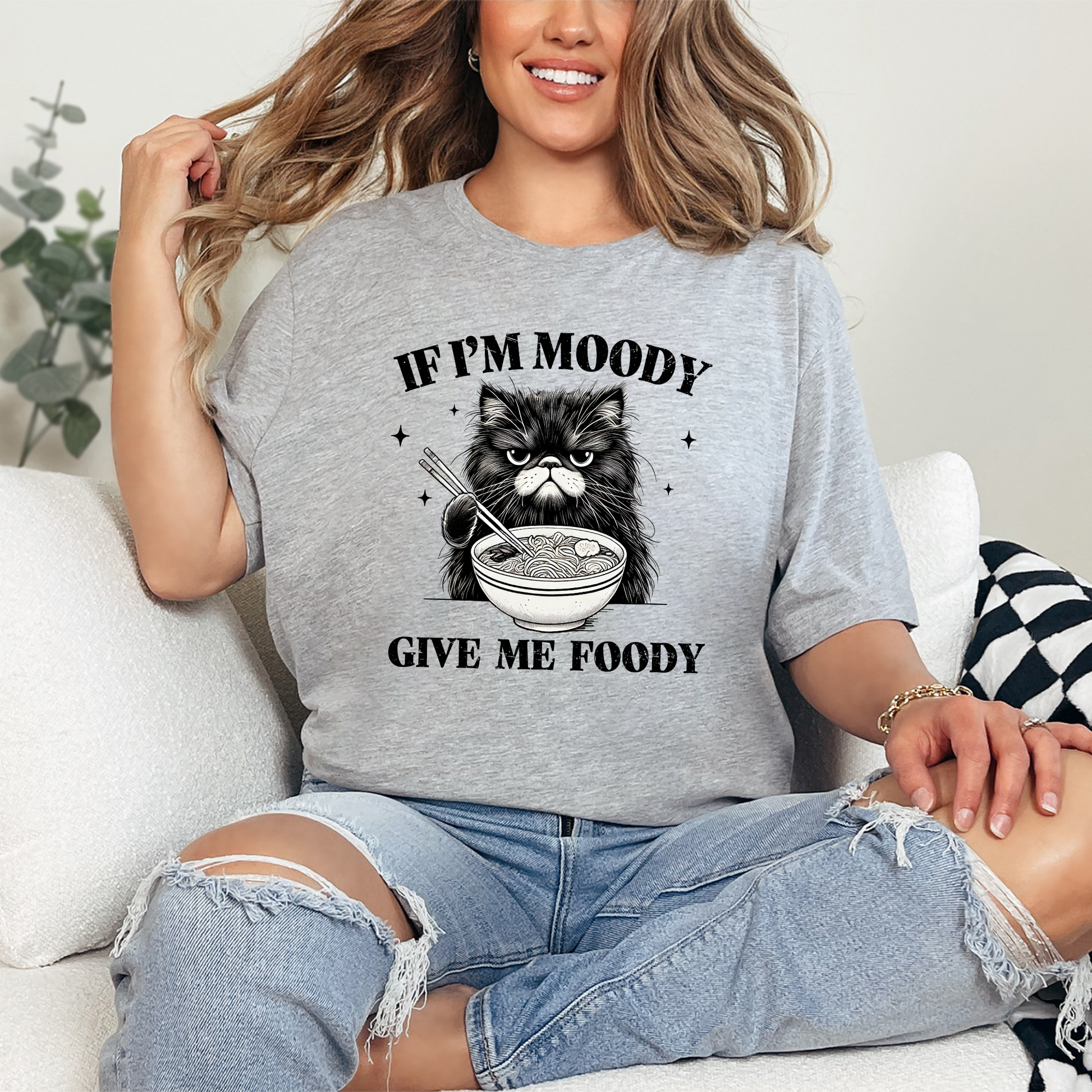 Wholesale Give me foody Graphic Tee - Grey Tee