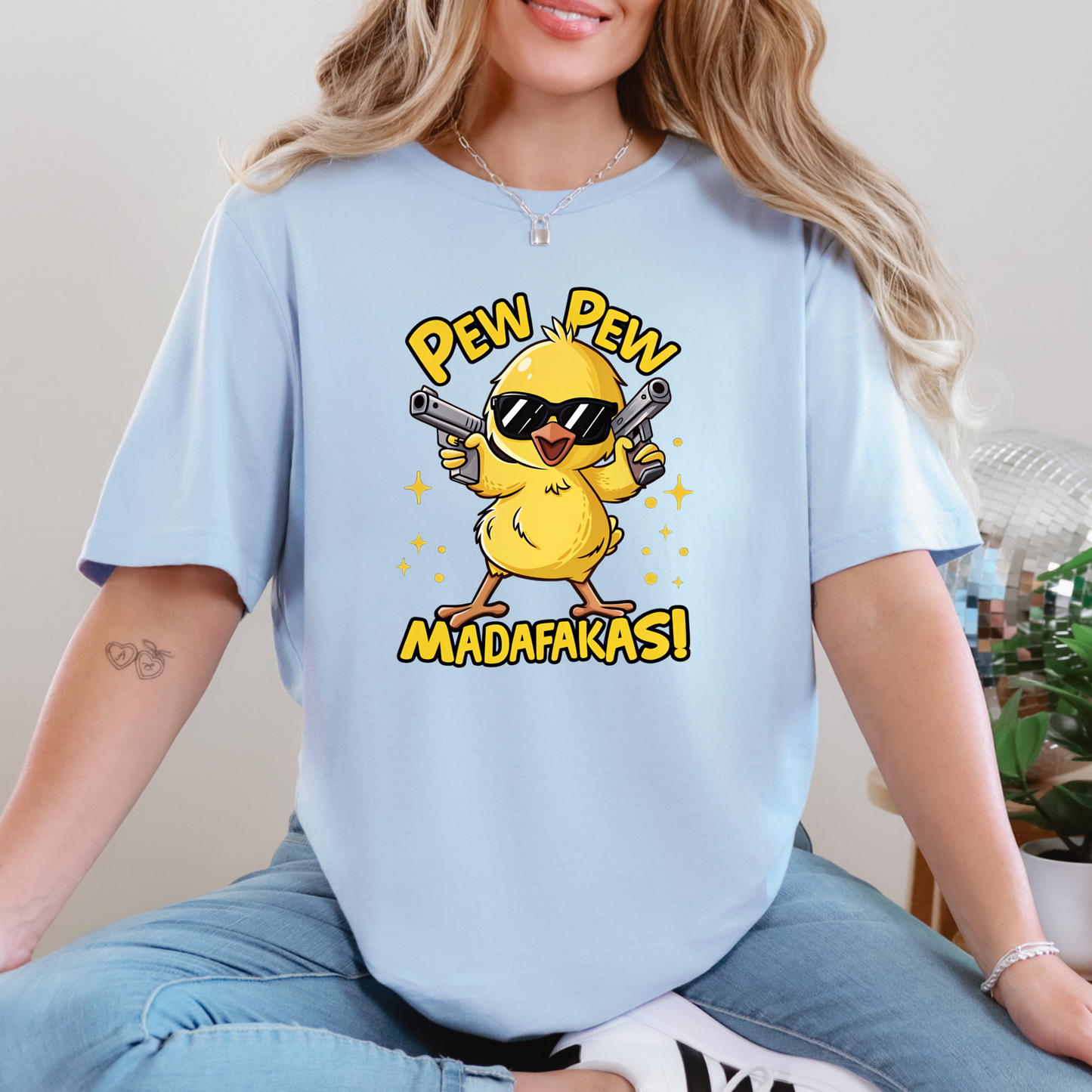 Wholesale Madafakas Graphic Tee - Baby Blue Tee