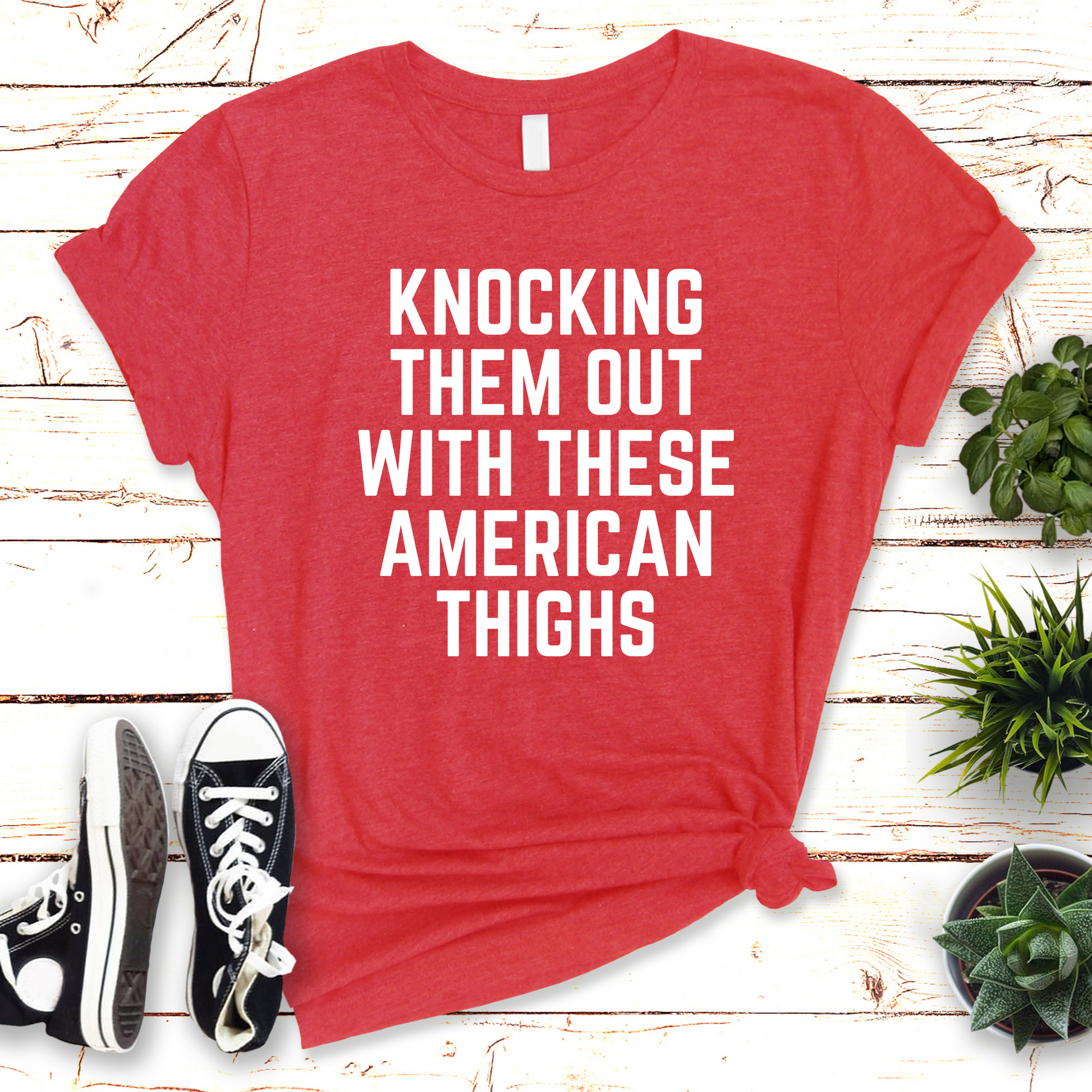 Wholesale American Thighs Graphic Tee - Grey Tee