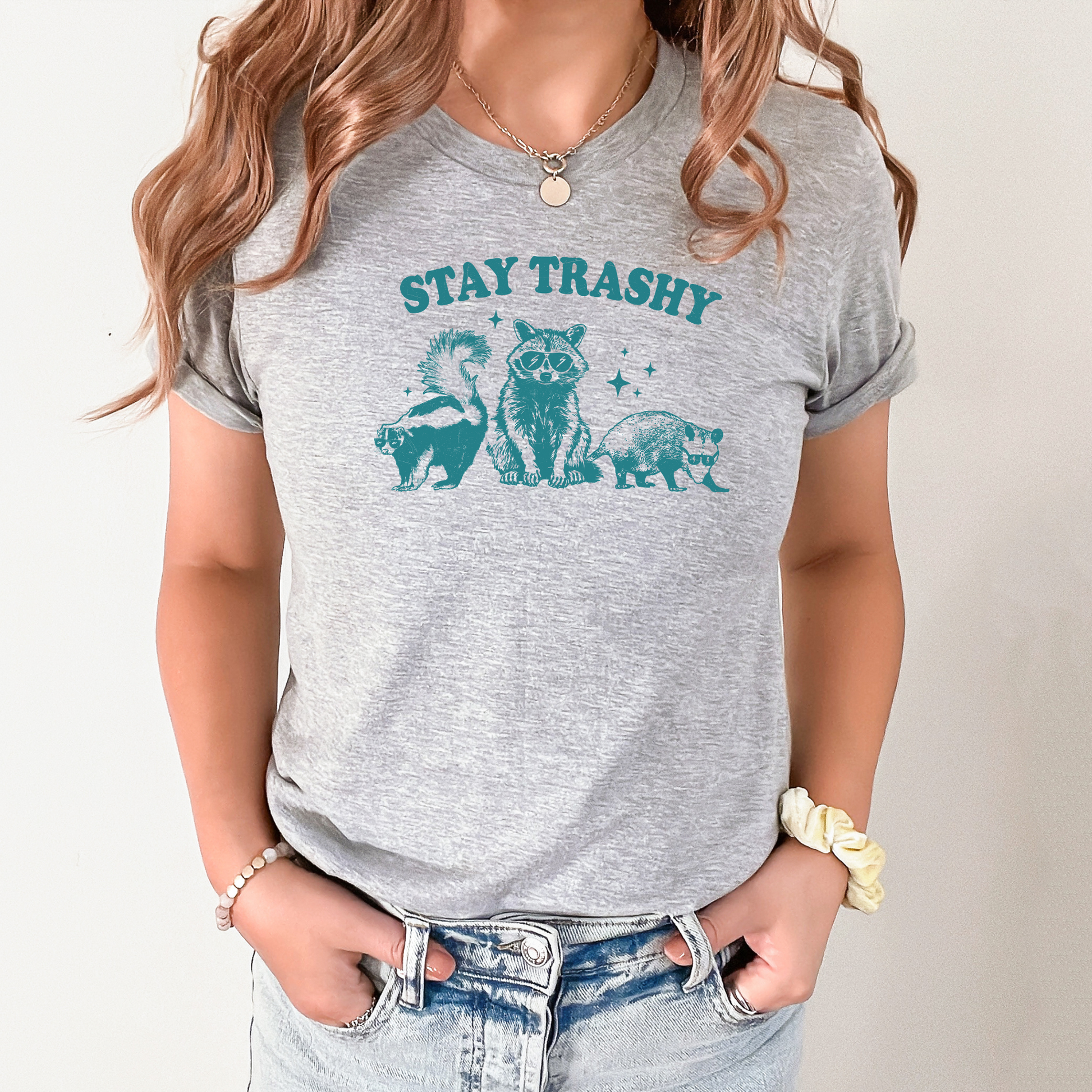 Wholesale Stay Trashy Graphic Tee - Black Tee