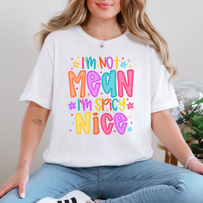 Wholesale I'm Not Mean Graphic Tee - White Tee