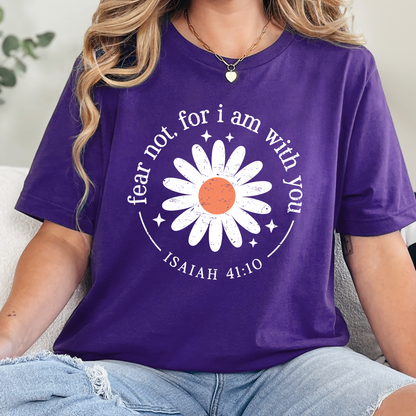 Wholesale Fear Not, For I Am With You Graphic Tee - Team Purple