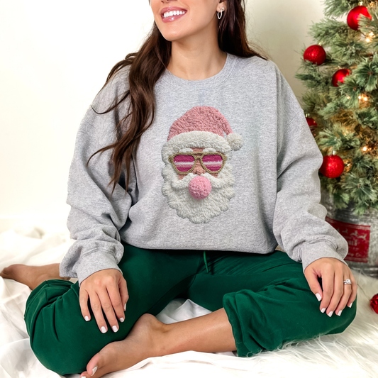 Pink Yarn Santa Sweatshirt