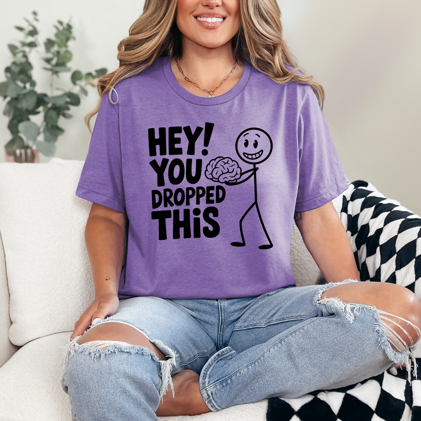 Wholesale You Dropped This Graphic Tee - Heather Team Purple Tee