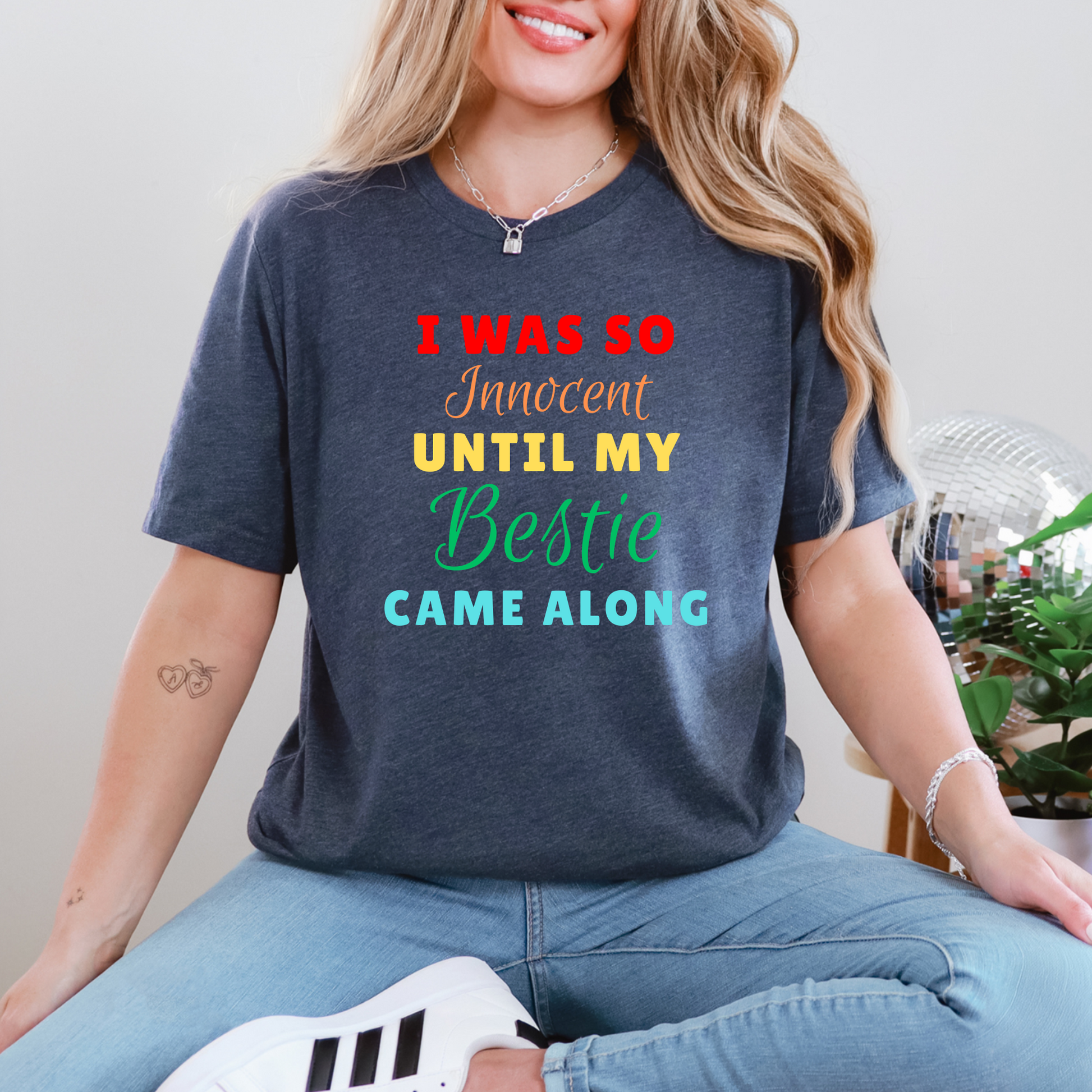 Wholesale Bestie Came Along Graphic Tee - Ash Tee