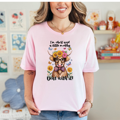 Wholesale Short & Mouthy Graphic Tee - Pink Tee