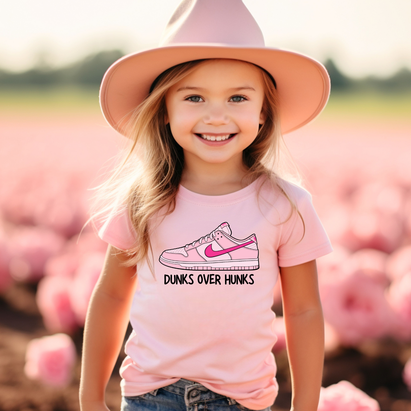 Wholesale Dunks over hunks Graphic Tee - Pink Tee