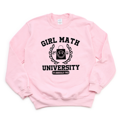 Wholesale Girl Math University - Light Pink Sweatshirt