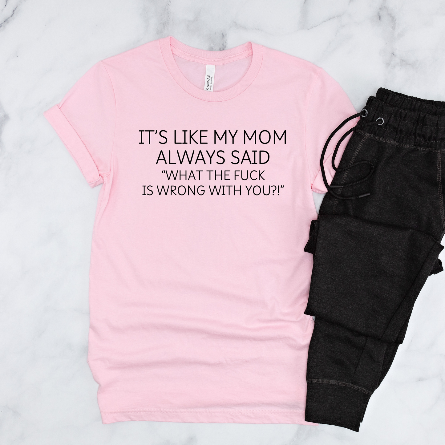 Wholesale My mom always said Graphic Tee - Pink Tee