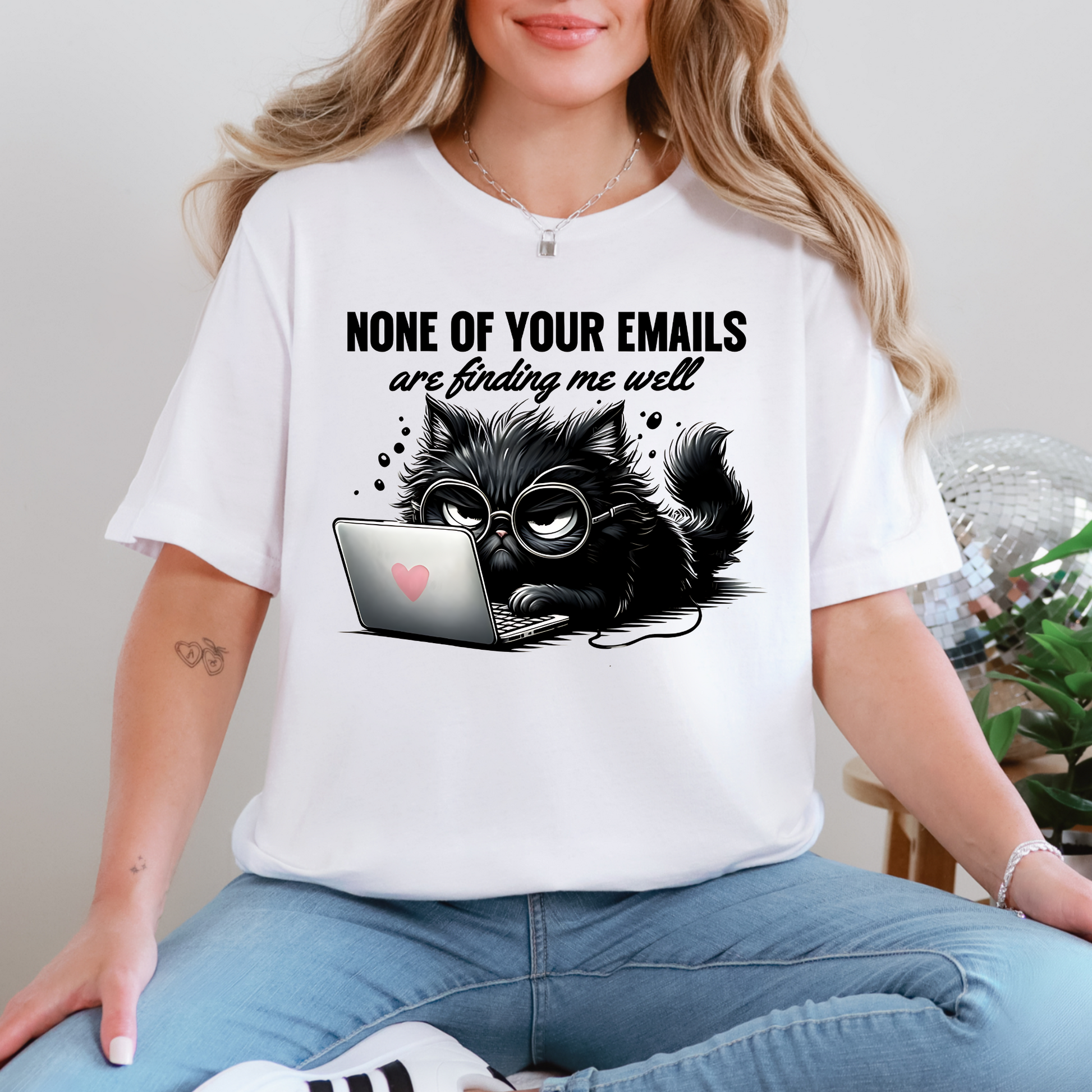 Wholesale Your Emails Graphic Tee - White Tee