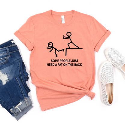 Wholesale Pat on the back Graphic Tee - Heather Purple Tee