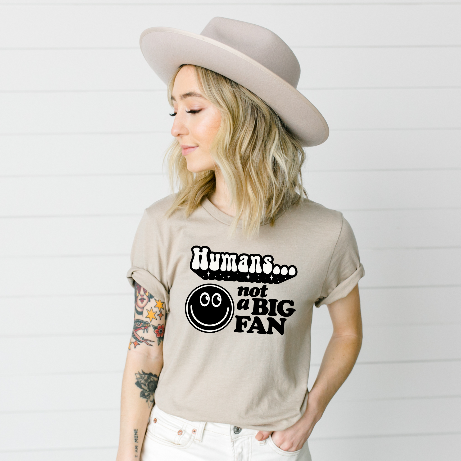 Wholesale Not a big fan Graphic Tee - White Tee