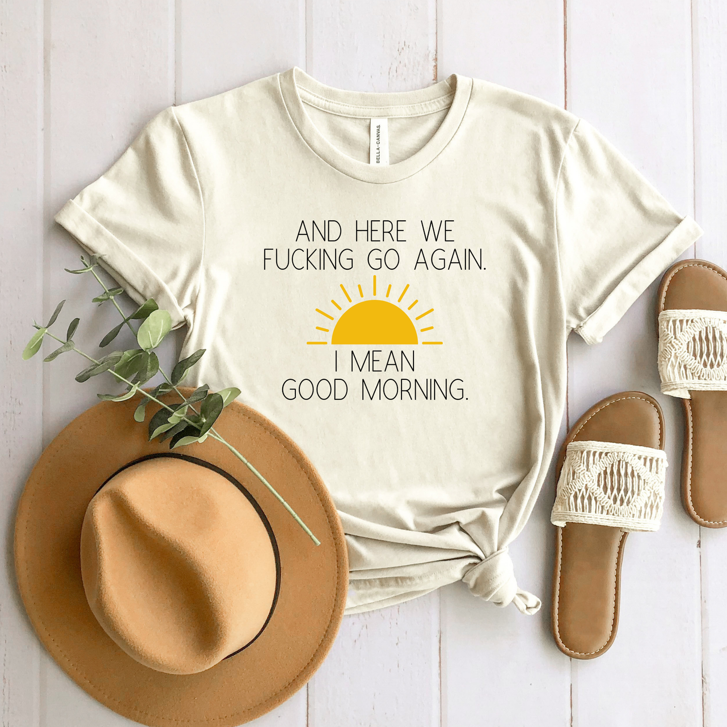 Wholesale I mean good morning Graphic Tee - Heather Dust Tee