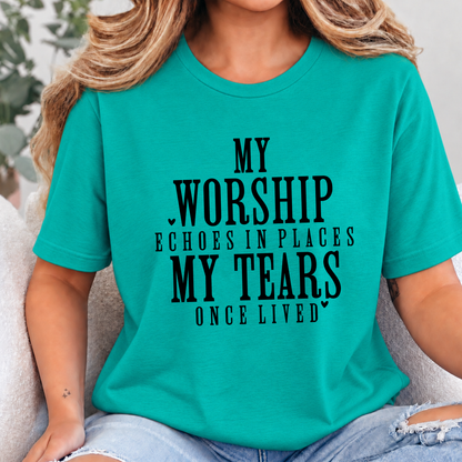 Wholesale Worship Echoes Graphic Tee - Teal