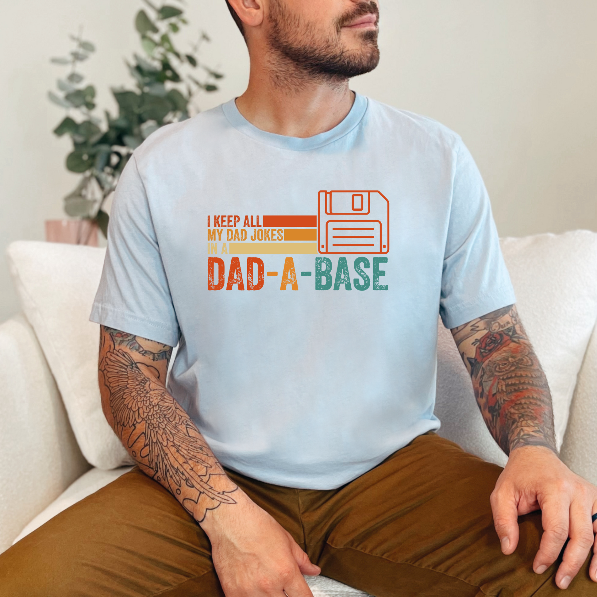 Wholesale Keep All My Dad Jokes Graphic Tee - Light Blue Tee