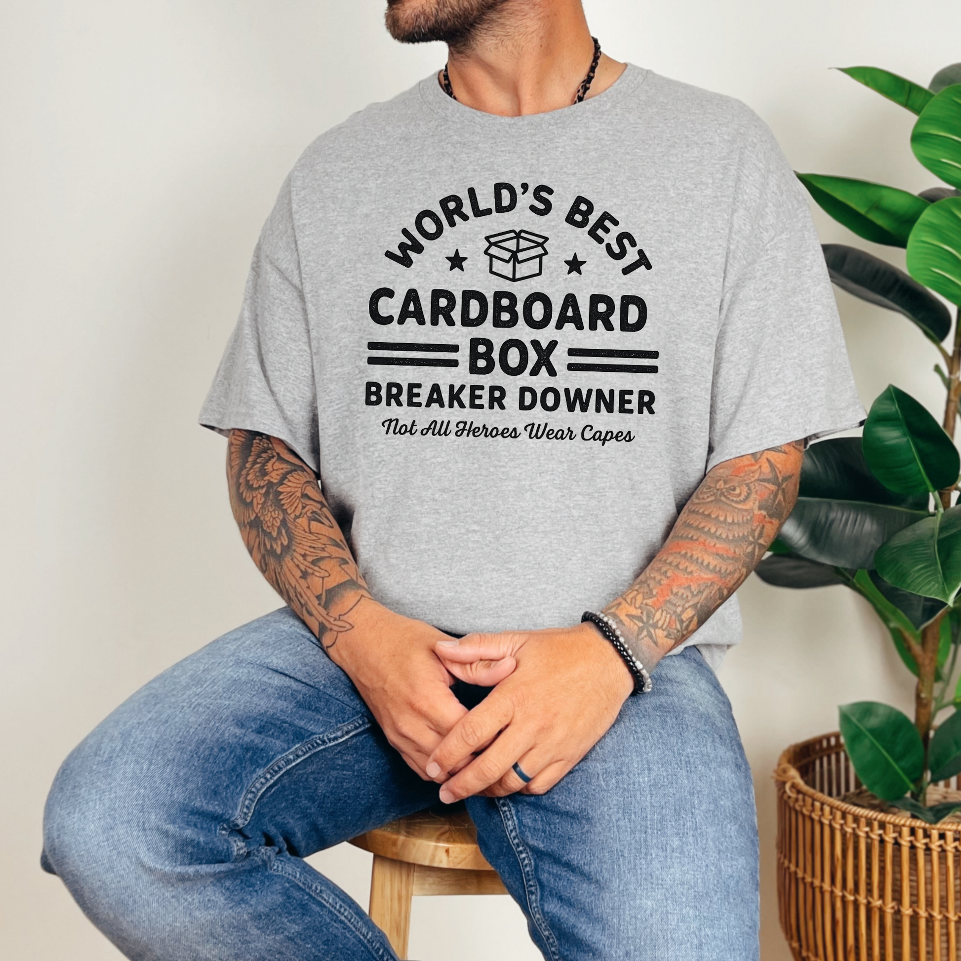 Wholesale Box Breaker Downer Graphic Tee - Grey Tee