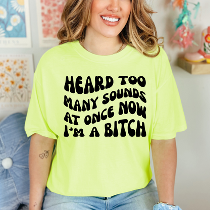 Wholesale Too many sounds Graphic Tee - CC Neon Lemon Tee