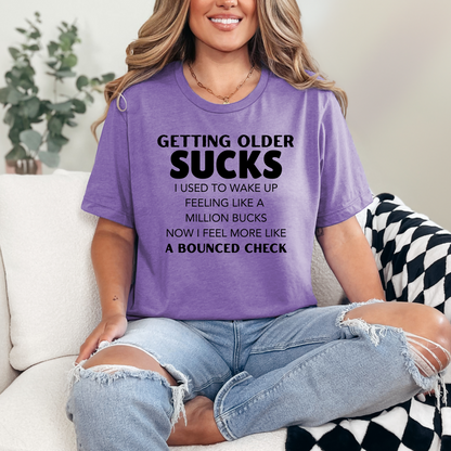 Wholesale Getting Older Graphic Tee - Heather Team Purple Tee