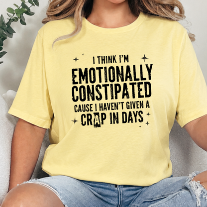 Wholesale Emotionally Constipated Graphic Tee - Heather French Vanilla
