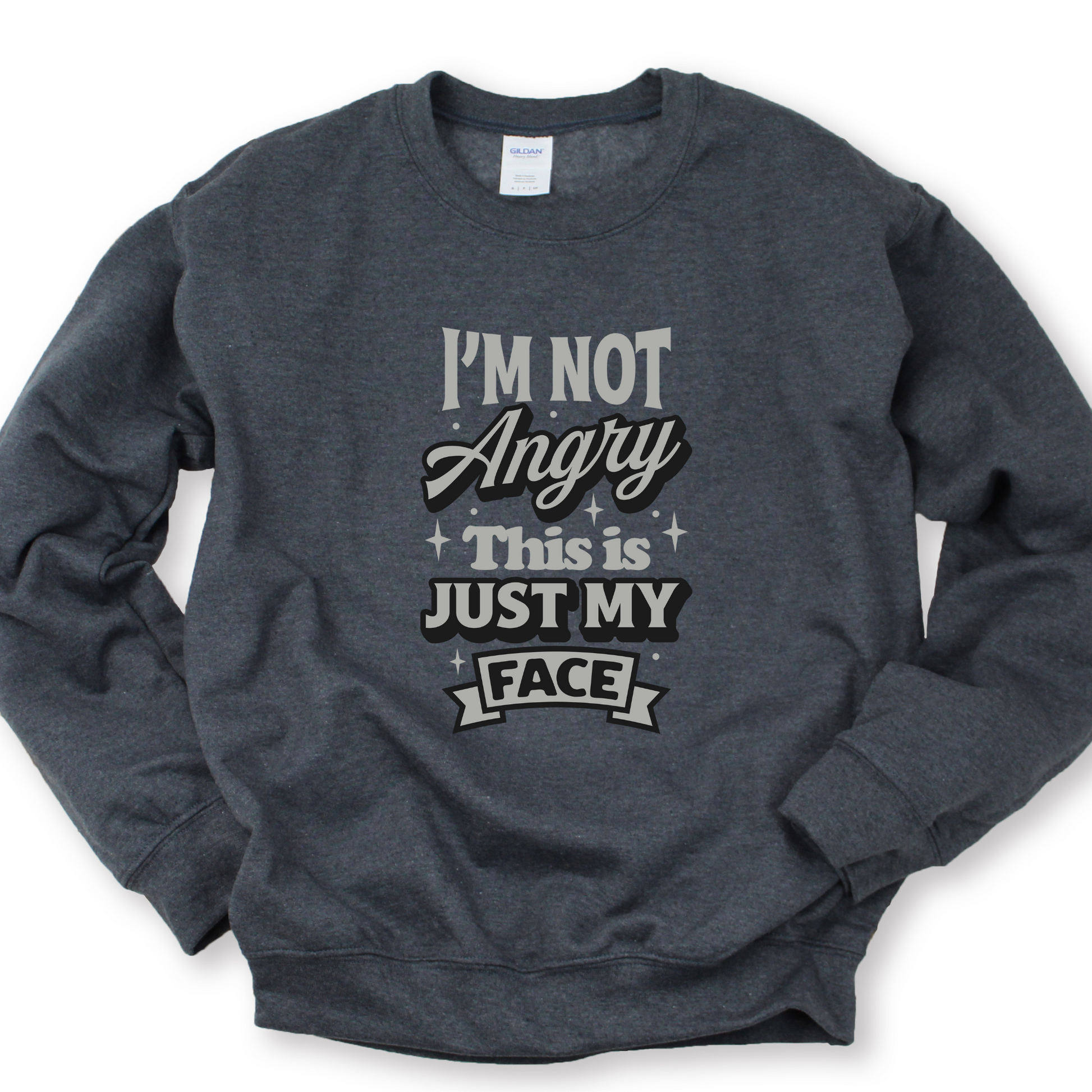 Wholesale This is just my face Graphic Tee - Heather Charcoal Tee
