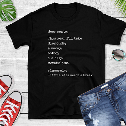 Wholesale Dear Santa Graphic Tee - Black Tee