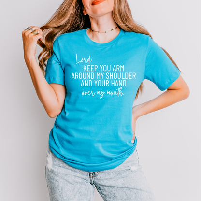 Wholesale Over my mouth Graphic Tee - Aqua Tee