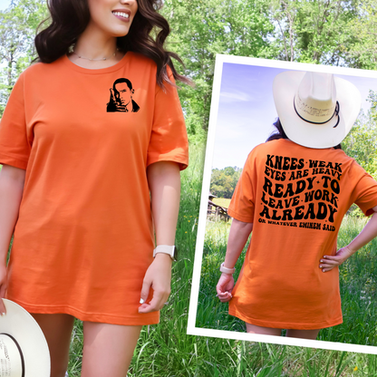 Wholesale Knees Weak Graphic Tee - Orange Tee
