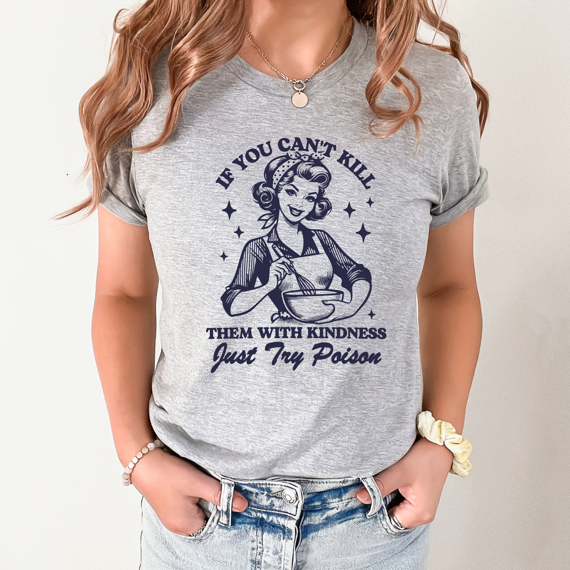 Wholesale Just try Poison Graphic Tee - Grey Tee