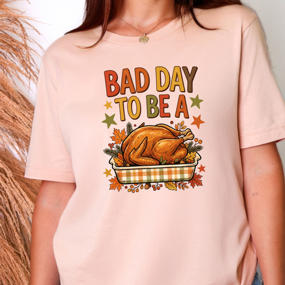Wholesale Bad Day To Be A Turkey Graphic Tee - Peach