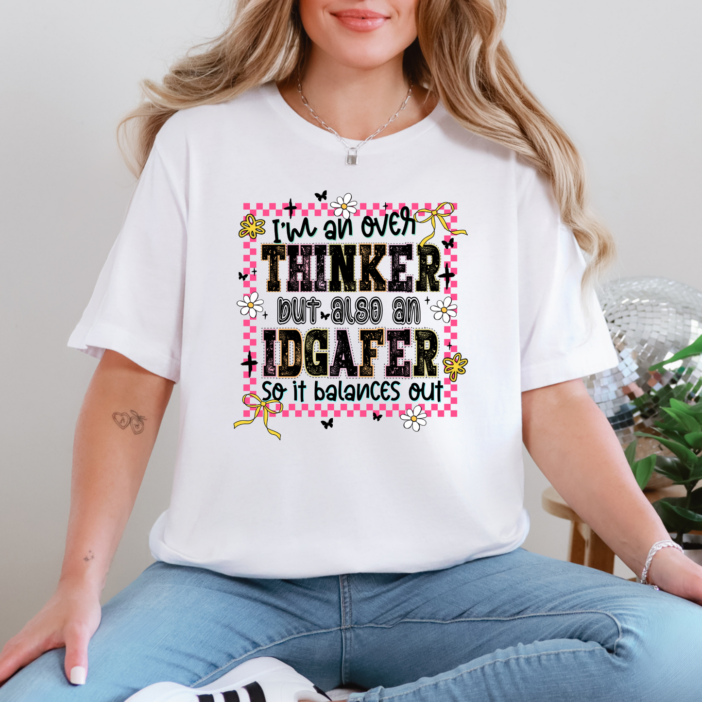Wholesale Over Thinker Graphic Tee - White Tee