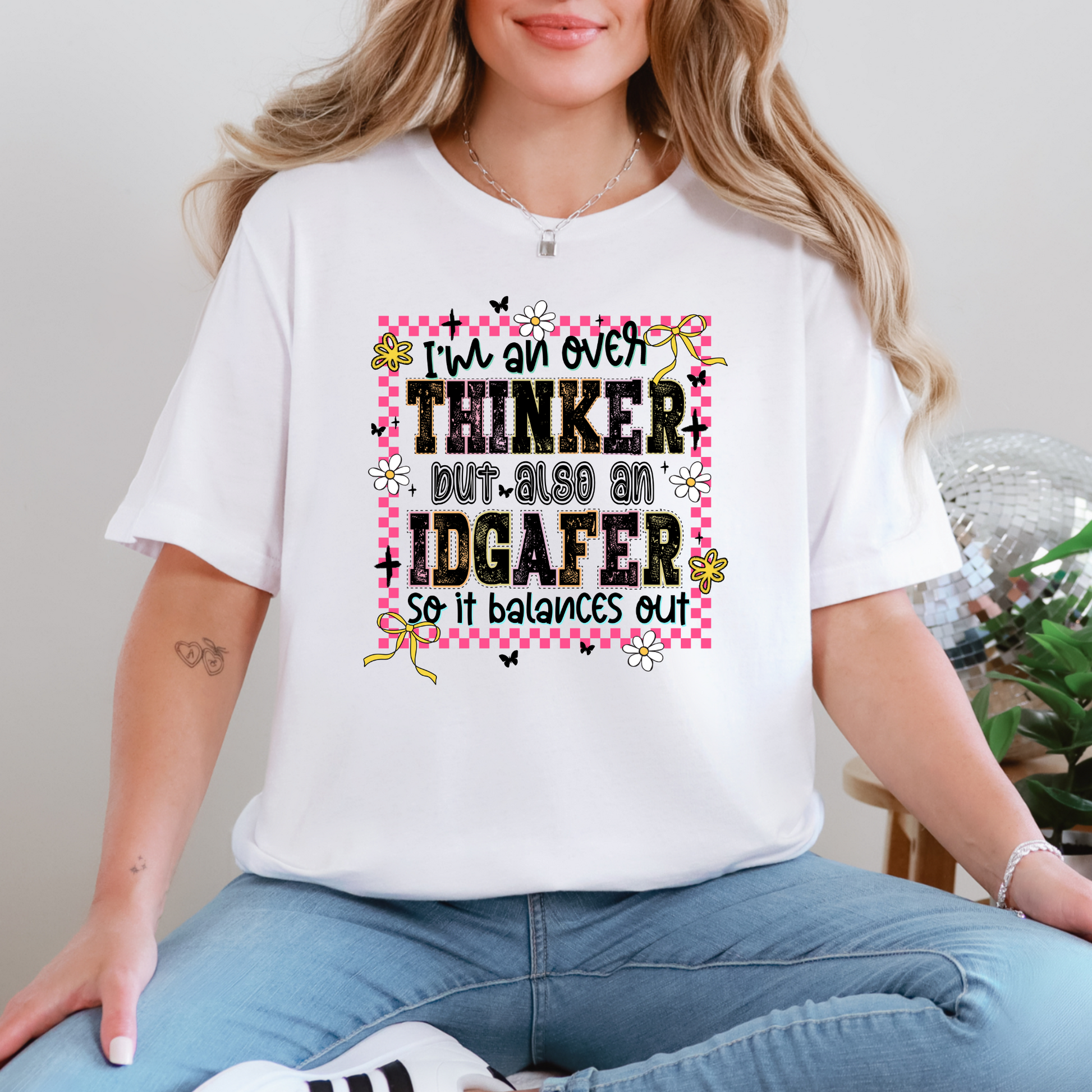 Wholesale Over Thinker Graphic Tee - White Tee