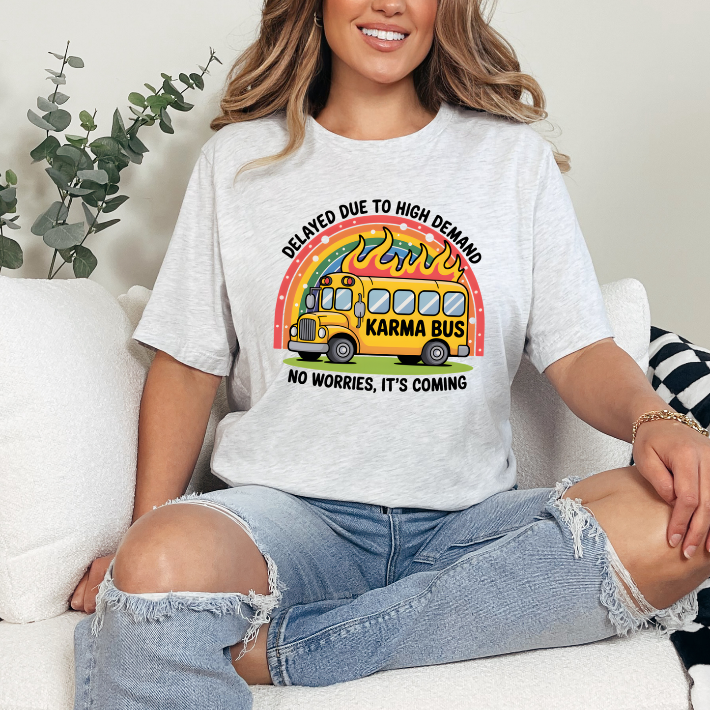 Wholesale Karma Bus Graphic Tee - Ash Tee