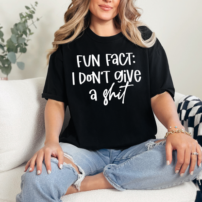 Wholesale I Don't Give a Shit Graphic Tee - Black Tee
