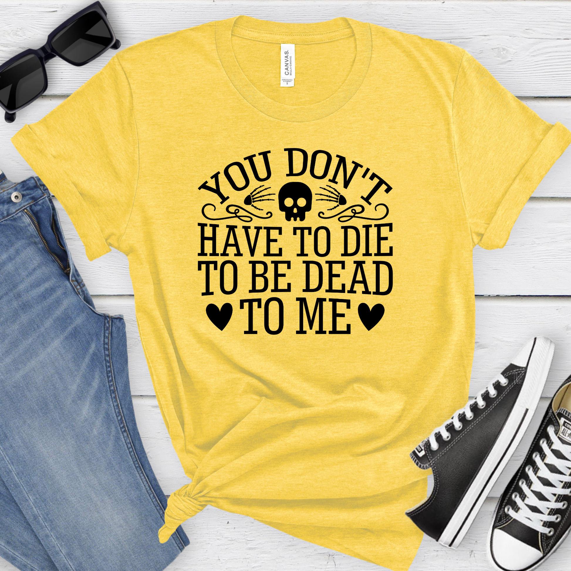 Wholesale You don't have to die Graphic Tee - Yellow Tee