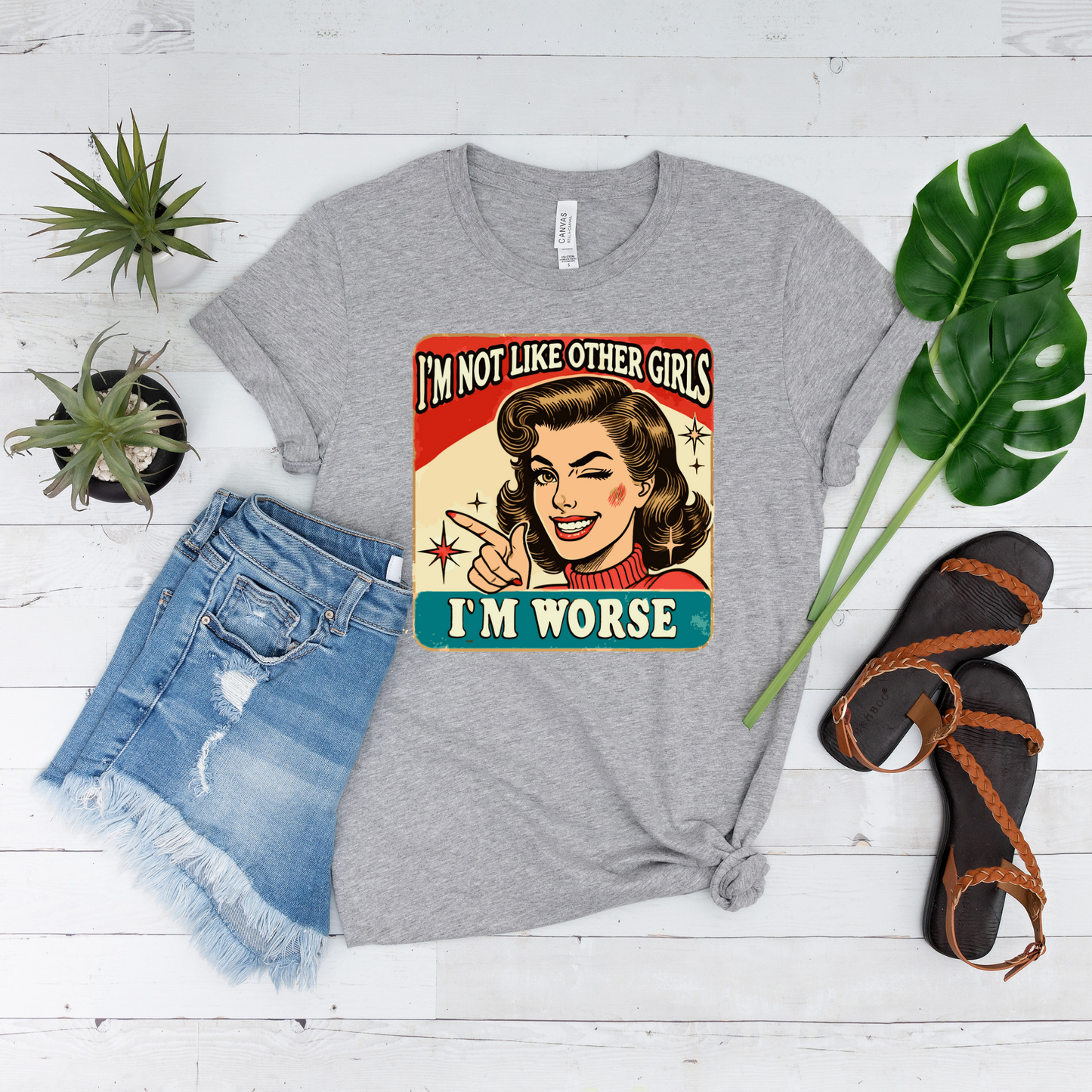 Wholesale I'm not like other girls Graphic Tee - Grey Tee