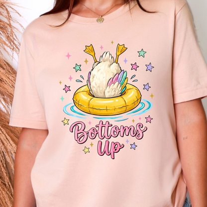 Wholesale Bottoms Up Duck Graphic Tee - Peach