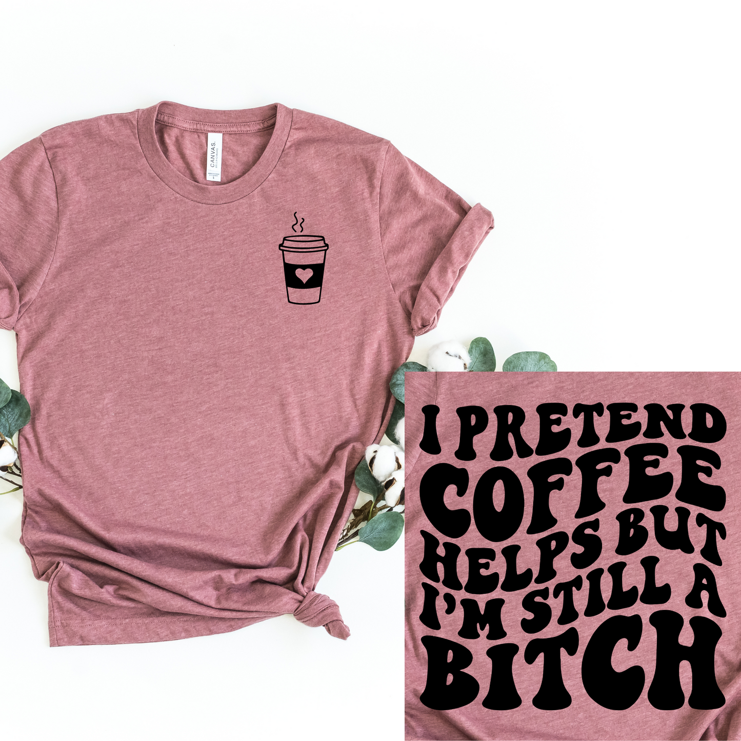 Wholesale I pretend coffee helps Graphic Tee - Teal Tee