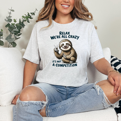 Wholesale Relax We're All Crazy-Sloth Graphic Tee - Mauve Tee