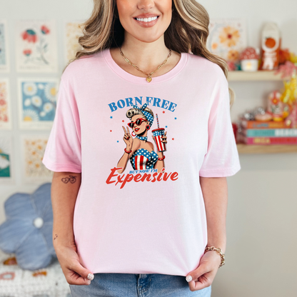 Wholesale Born Free Graphic Tee - Pink Tee