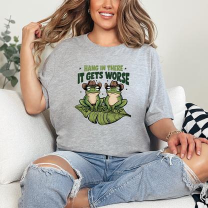Wholesale It gets worse Graphic Tee - Grey Tee