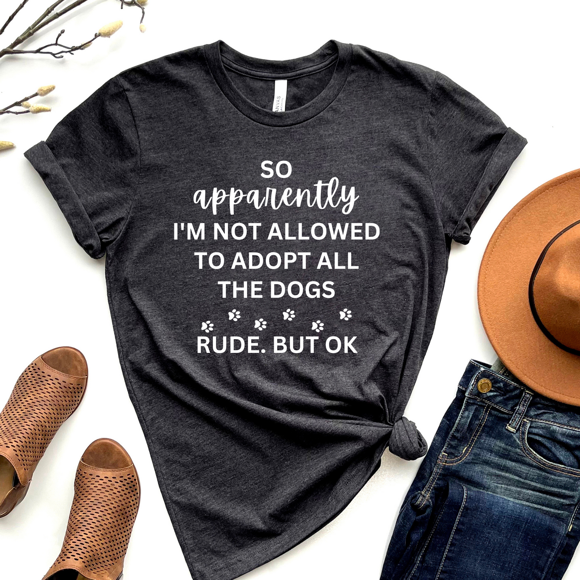 Wholesale All the dogs Graphic Tee - Heather Charcoal