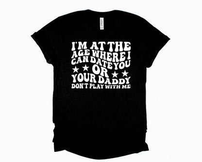 Wholesale Date You or Your Daddy Graphic Tee - Red
