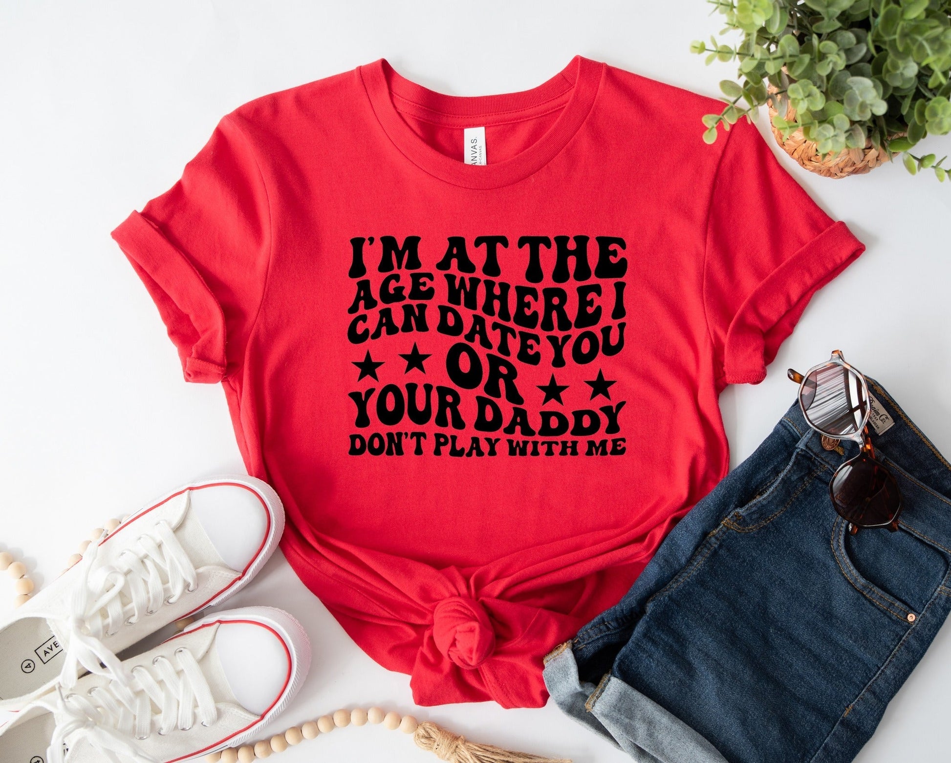 Wholesale Date You or Your Daddy Graphic Tee - Black