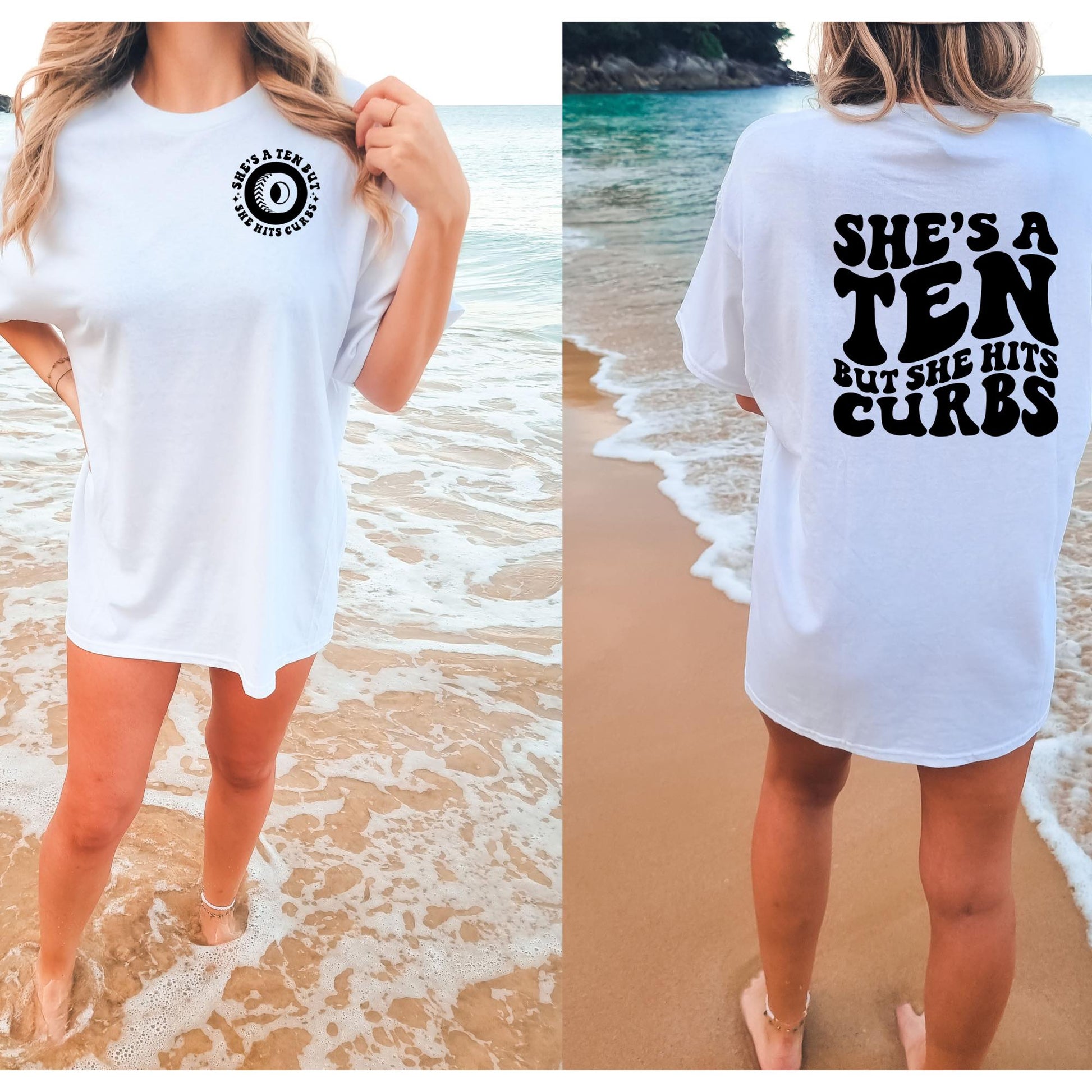 Wholesale But Hits the Curb Graphic Tee - White
