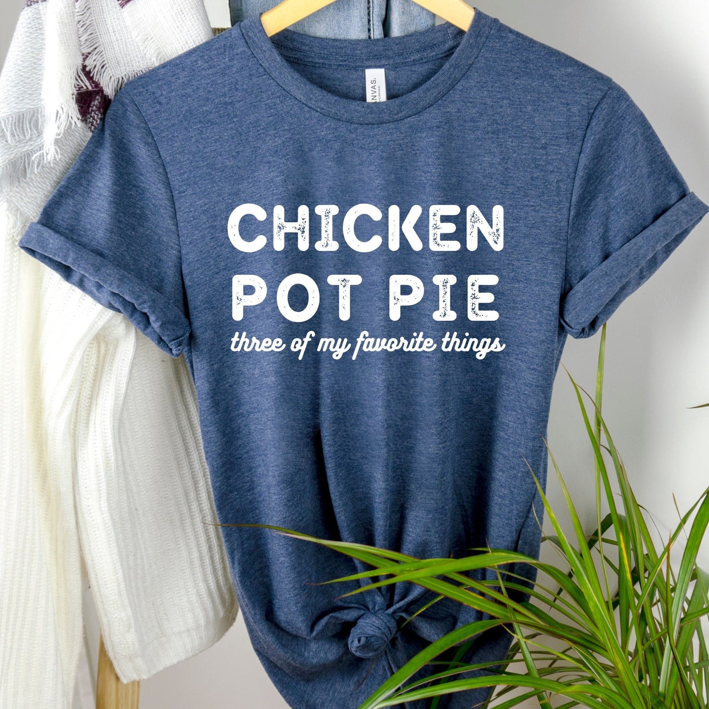 Wholesale Chicken Pot Pie Graphic Tee - Heather Denim
