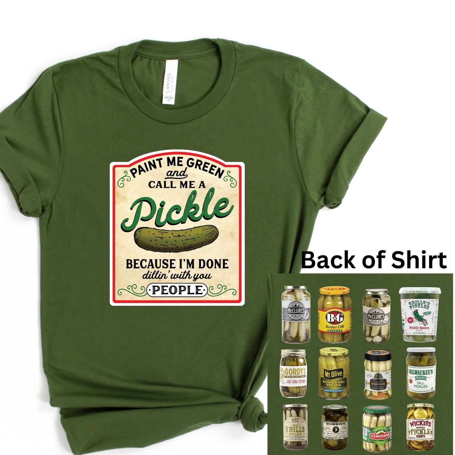 Wholesale Paint Me Green People Graphic Tee - Olive