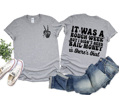 Wholesale Bail Money Graphic Tee - Grey