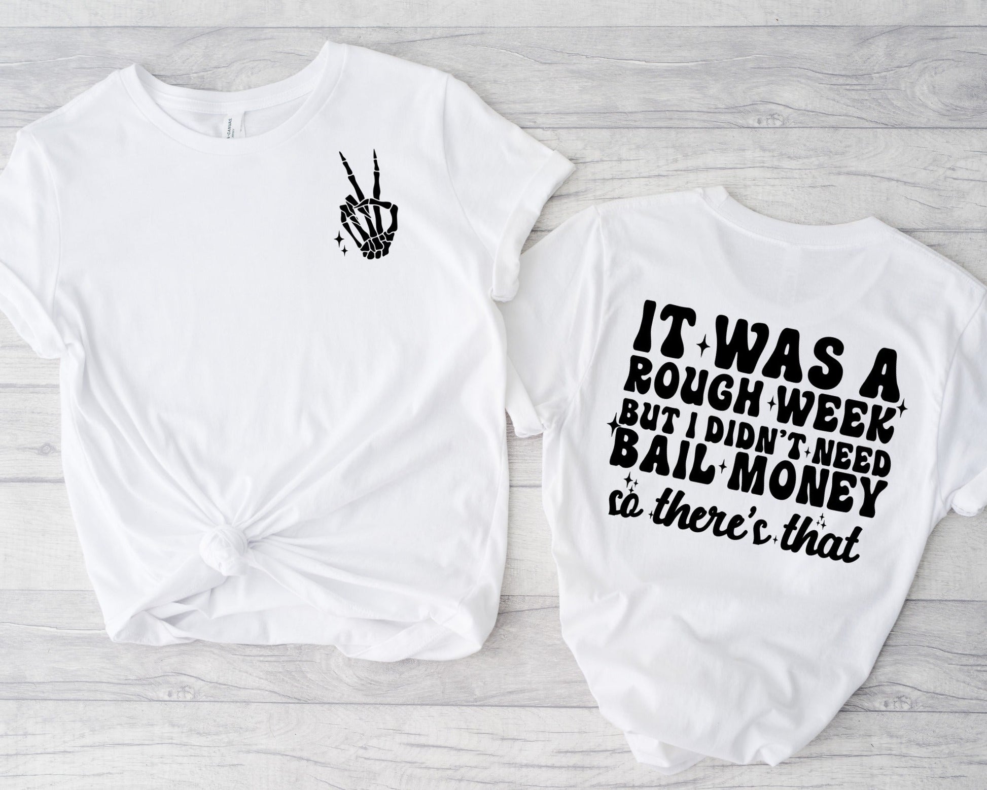 Wholesale Bail Money Graphic Tee - White