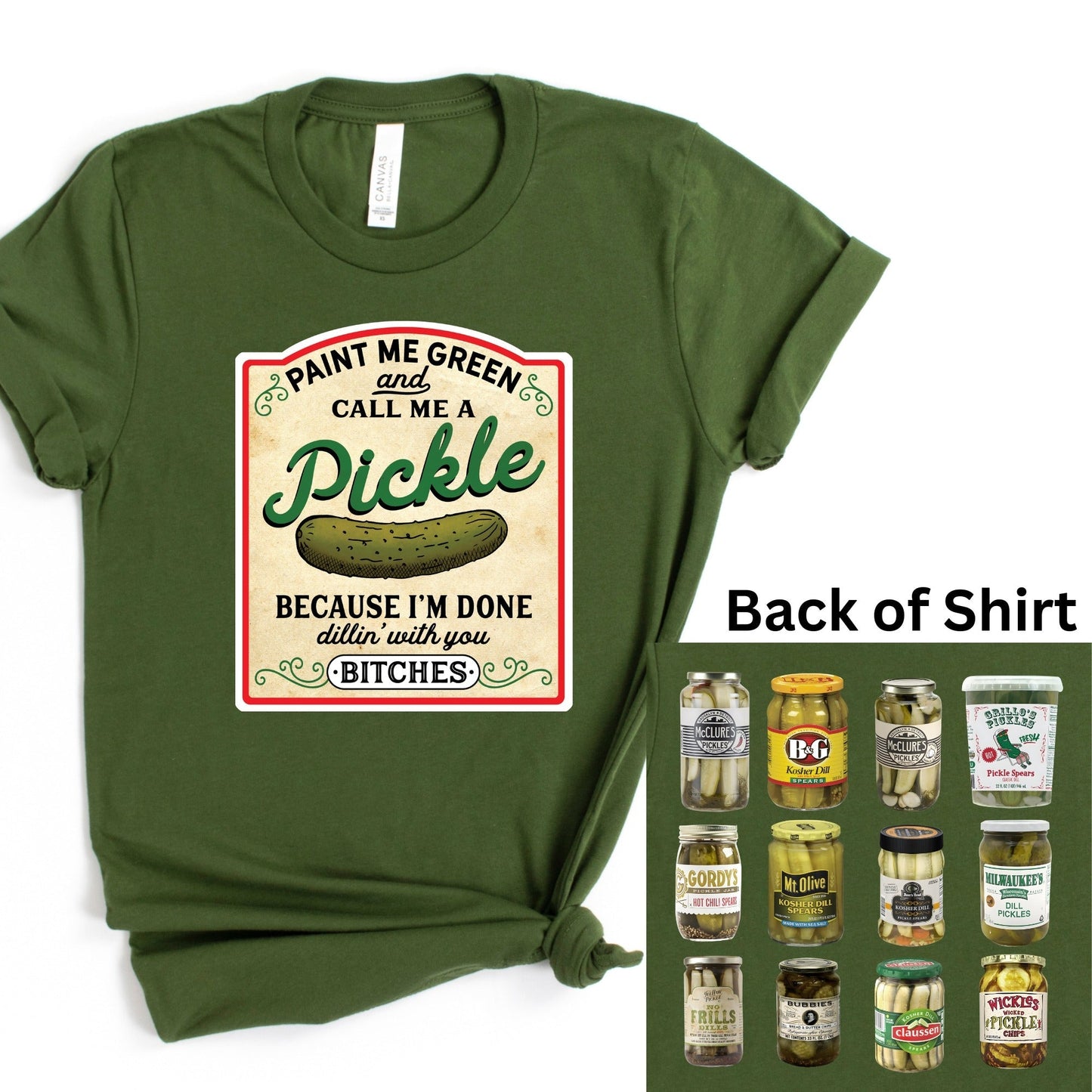 Wholesale Paint Me Green Bitches Graphic Tee - Olive