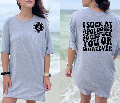 Wholesale I Suck at Apologies Graphic Tee - True Orange